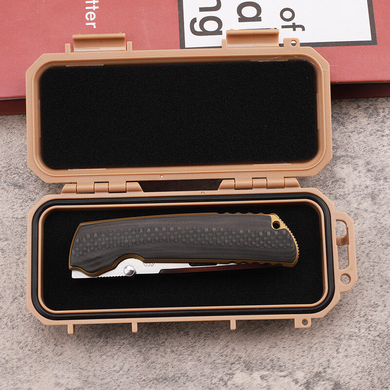 8''New VG10 Blade TC4 Inlay Carbon Fiber Handle CampingTool Folding Knife VTF189