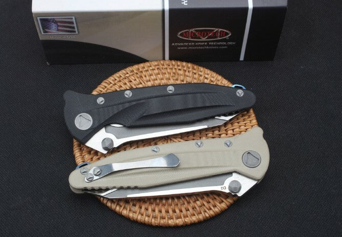 9" New Manual Folding Knife D2 Blade G10 Handle Line Lock Pocket Knife DF137