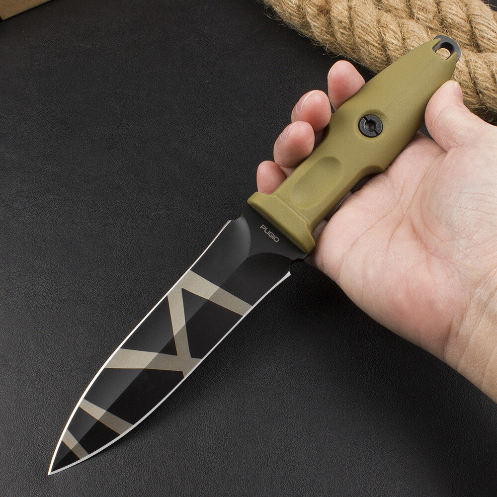 9.5'' New Double Edge N690 Blade G10 Handle Tactics Survival Hunting Knife VTH45
