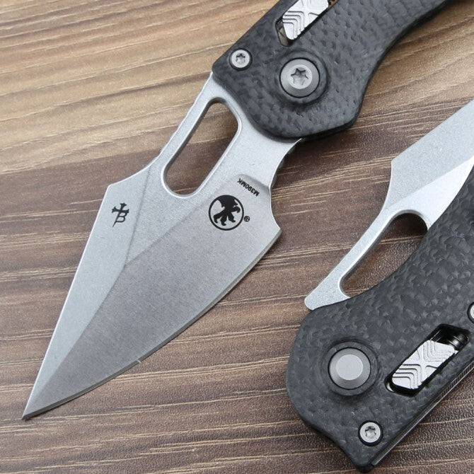 8.5'' New StoneWash M390 Blade Carbon Fibre Handle Survival Folding Knife VTF154