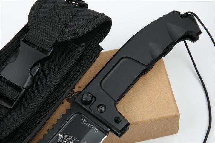 10'' New N690 Steel 5MM Blade T6061 Aluminum Handle Camping Folding Knife VTF08
