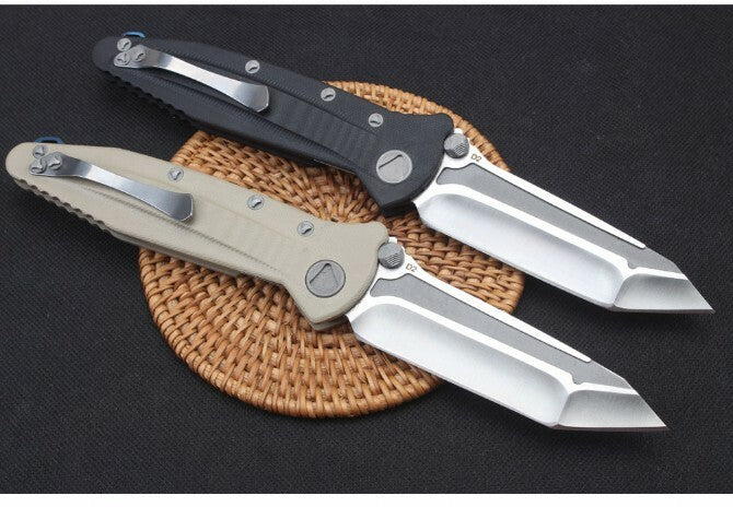 9" New Manual Folding Knife D2 Blade G10 Handle Line Lock Pocket Knife DF137