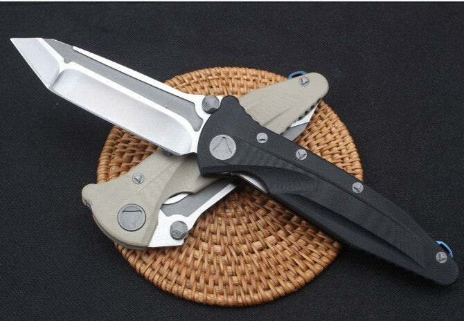 9" New Manual Folding Knife D2 Blade G10 Handle Line Lock Pocket Knife DF137