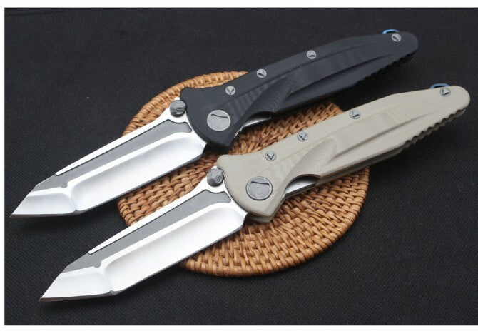 9" New Manual Folding Knife D2 Blade G10 Handle Line Lock Pocket Knife DF137