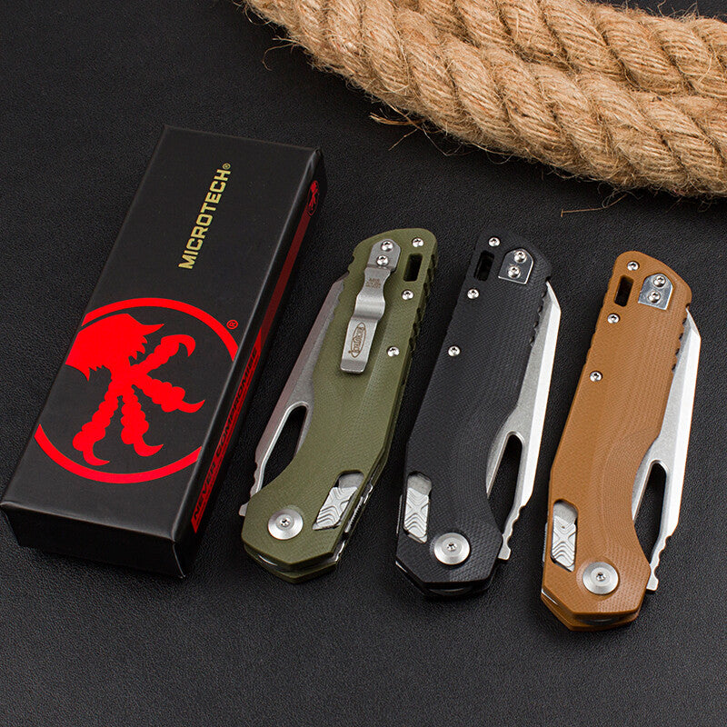 8.5'' New Stone Wash M390 Blade G10 Handle Camping Folding Pocket Knife VTF102