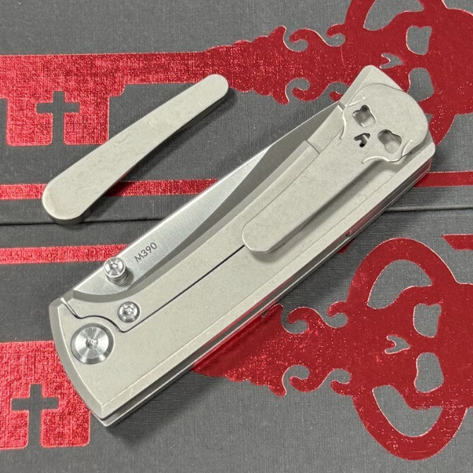 7'' New Folding Knife M390 Blade Full T4C Titanium Handle  Camping Knife VTF95
