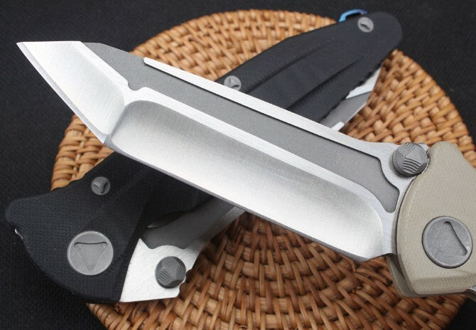 9" New Manual Folding Knife D2 Blade G10 Handle Line Lock Pocket Knife DF137