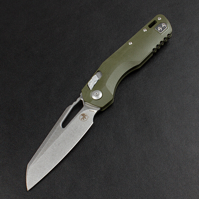8.5'' New Stone Wash M390 Blade G10 Handle Camping Folding Pocket Knife VTF102