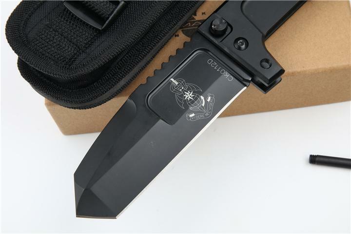 10'' New N690 Steel 5MM Blade T6061 Aluminum Handle Camping Folding Knife VTF08