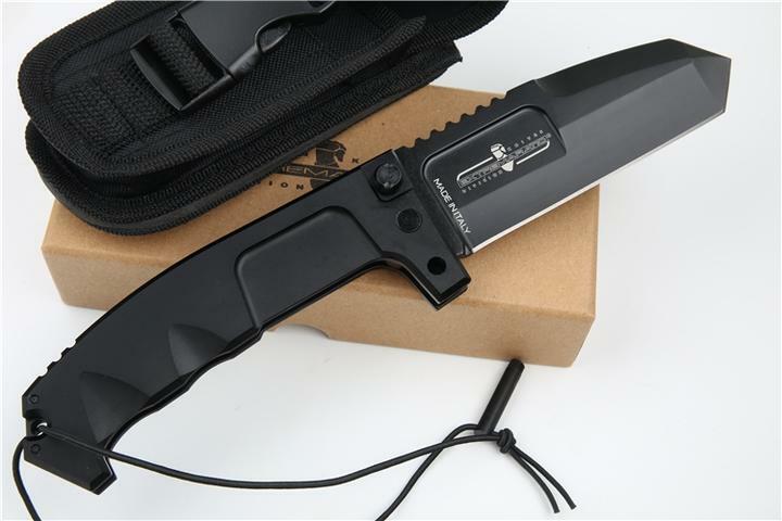 10'' New N690 Steel 5MM Blade T6061 Aluminum Handle Camping Folding Knife VTF08
