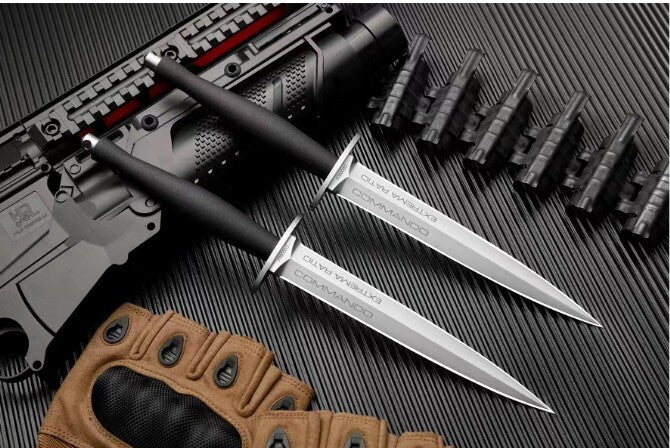 New DoubleEdge N690 Blade GlassFiber Handle Tactics Survival Hunting Knife VTH55
