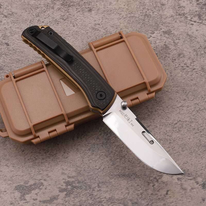 8''New VG10 Blade TC4 Inlay Carbon Fiber Handle CampingTool Folding Knife VTF189
