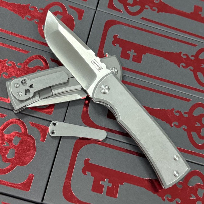 8'' New Fast Opening M390 Blade Full T4C Titanium Handle  Camping Folding Knife VTF107