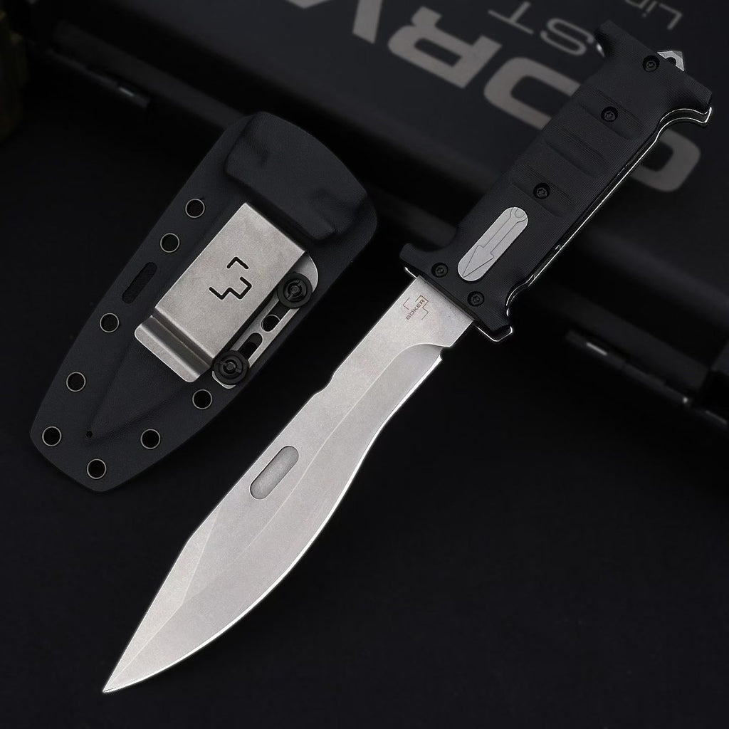 12.5'' D2 Fixed Blade TPE Handle Collection Outdoor Unique Design Extension Tools Hunting VTH35