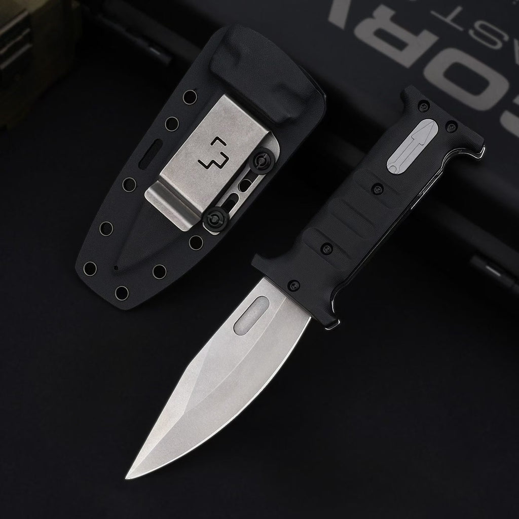 12.5'' D2 Fixed Blade TPE Handle Collection Outdoor Unique Design Extension Tools Hunting VTH35