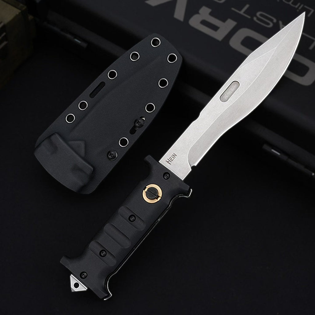 12.5'' D2 Fixed Blade TPE Handle Collection Outdoor Unique Design Extension Tools Hunting VTH35