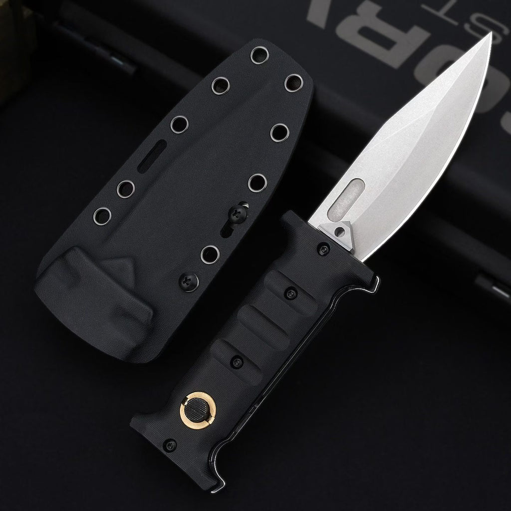 12.5'' D2 Fixed Blade TPE Handle Collection Outdoor Unique Design Extension Tools Hunting VTH35