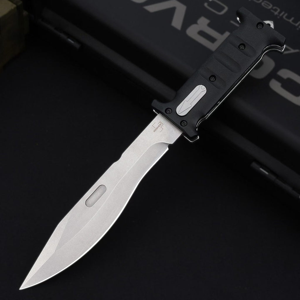 12.5'' D2 Fixed Blade TPE Handle Collection Outdoor Unique Design Extension Tools Hunting VTH35