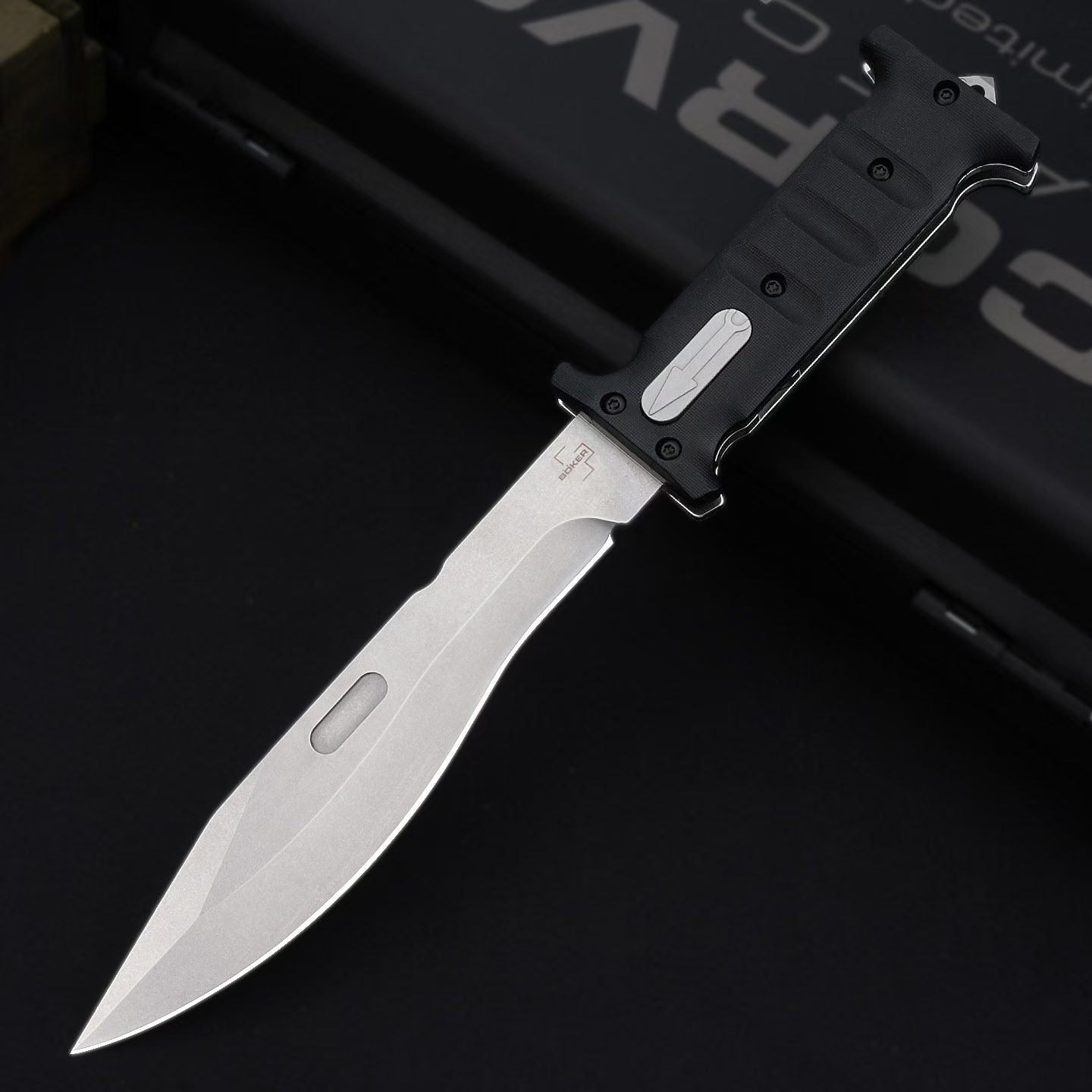 12.5'' D2 Fixed Blade TPE Handle Collection Outdoor Unique Design Extension Tools Hunting VTH35