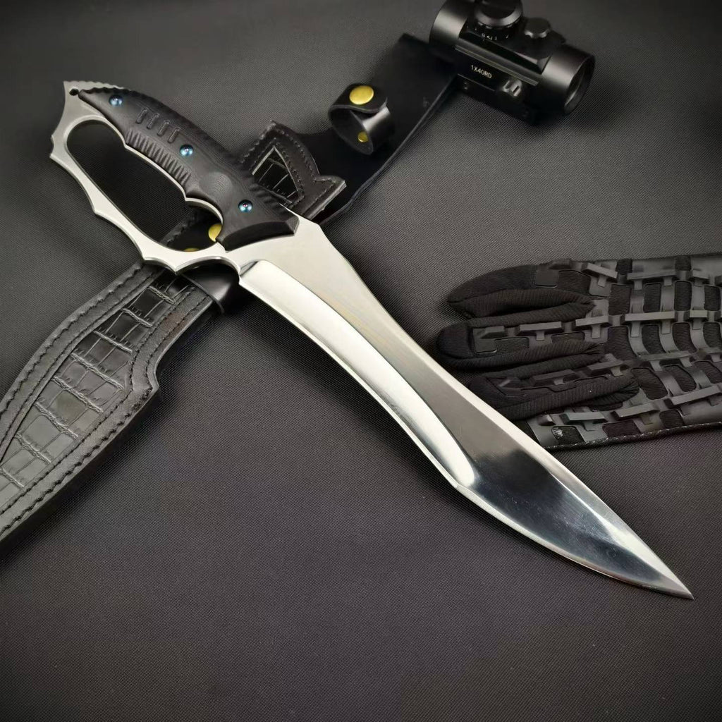 18'' New Fix Knife AUS-8 Stell Blade G10 Handle Camping Outdoor Tool Hunting Knife