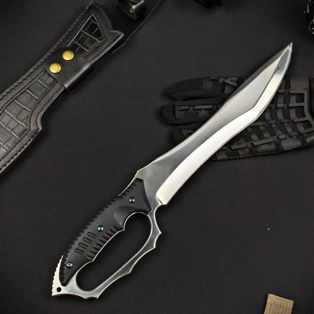 18'' New Fix Knife AUS-8 Stell Blade G10 Handle Camping Outdoor Tool Hunting Knife