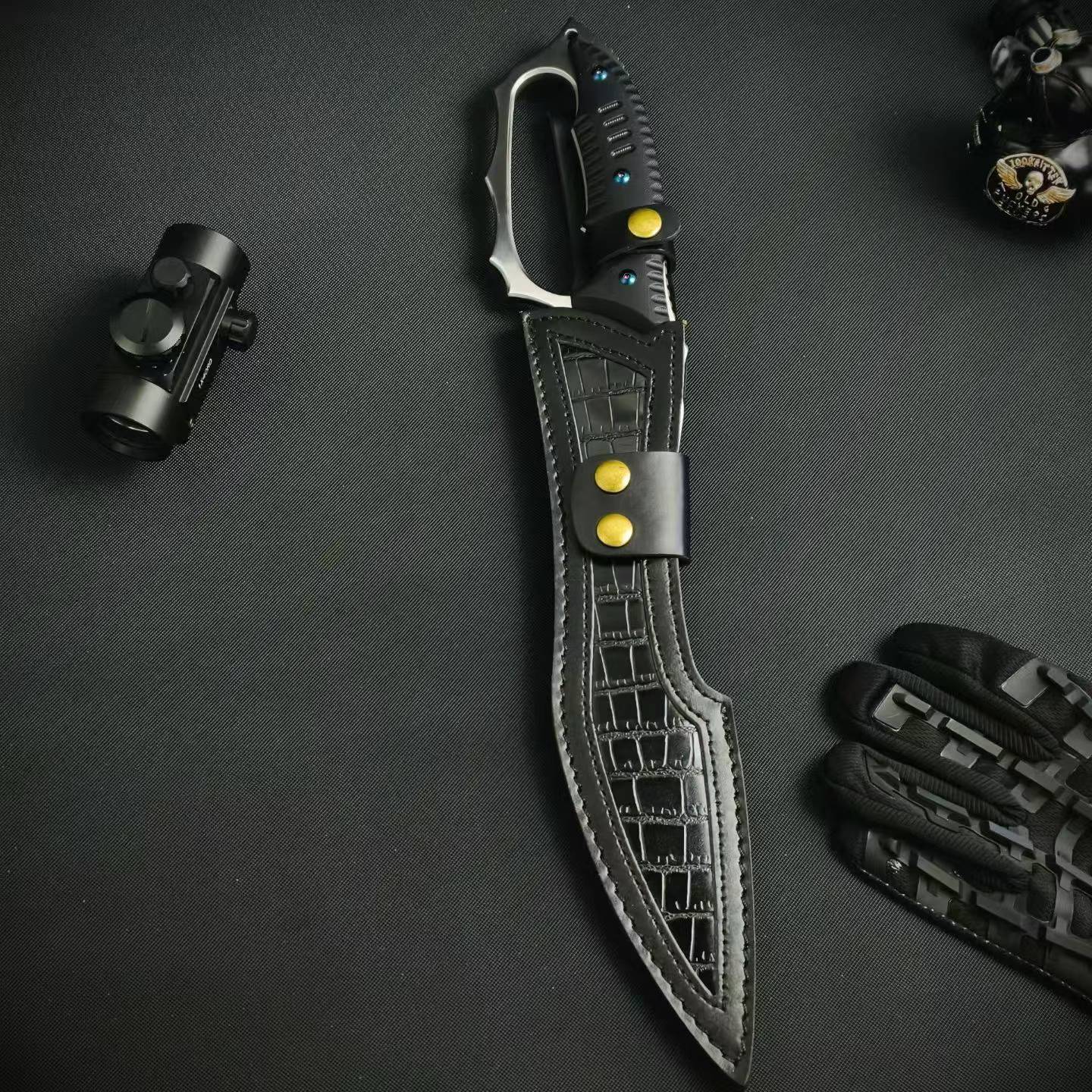 18'' New Fix Knife AUS-8 Stell Blade G10 Handle Camping Outdoor Tool Hunting Knife