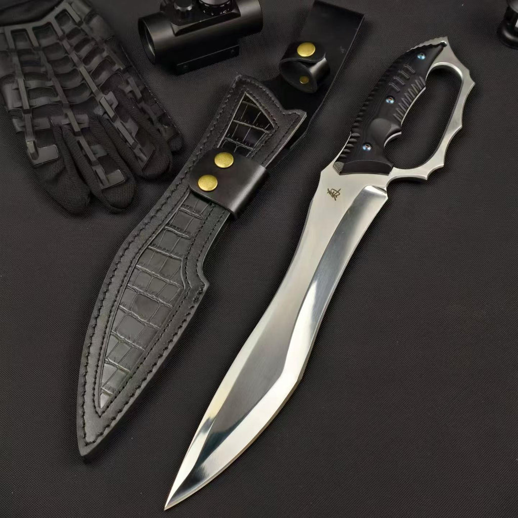 18'' New Fix Knife AUS-8 Stell Blade G10 Handle Camping Outdoor Tool Hunting Knife