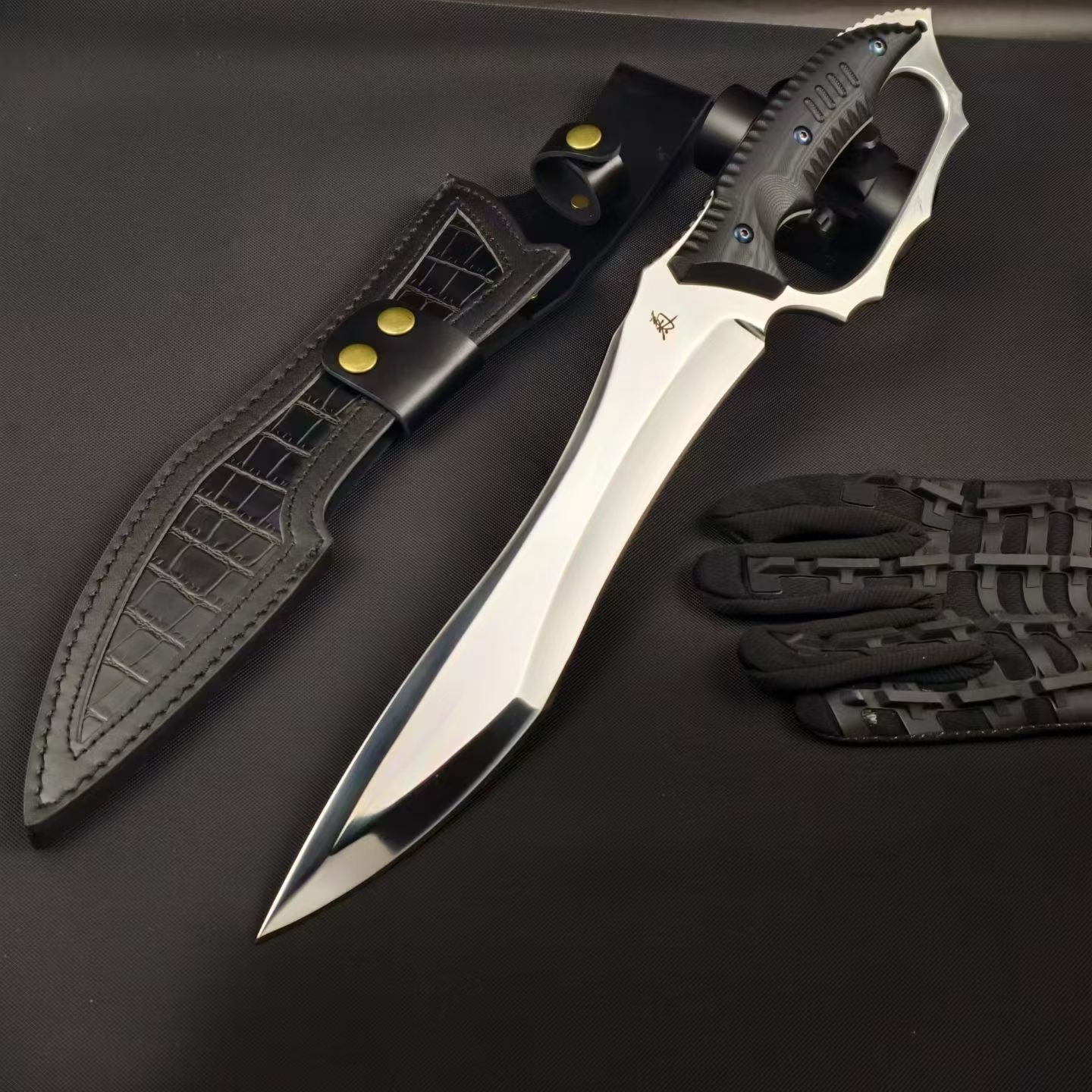 18'' New Fix Knife AUS-8 Stell Blade G10 Handle Camping Outdoor Tool Hunting Knife