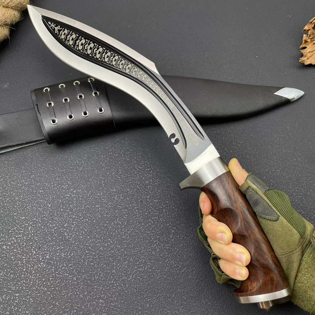 18‘’ New Fix Knife 9Cr18MoV Stainless Steel Blade Wood Handle Camping Hunting Knife