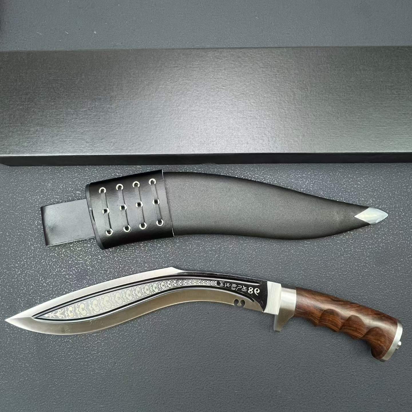 18‘’ New Fix Knife 9Cr18MoV Stainless Steel Blade Wood Handle Camping Hunting Knife