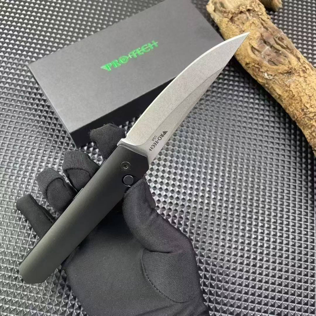 8'' New Fast Opening 154CM Steel Blade Aluminum Handle Camping Folding Pocket Knife