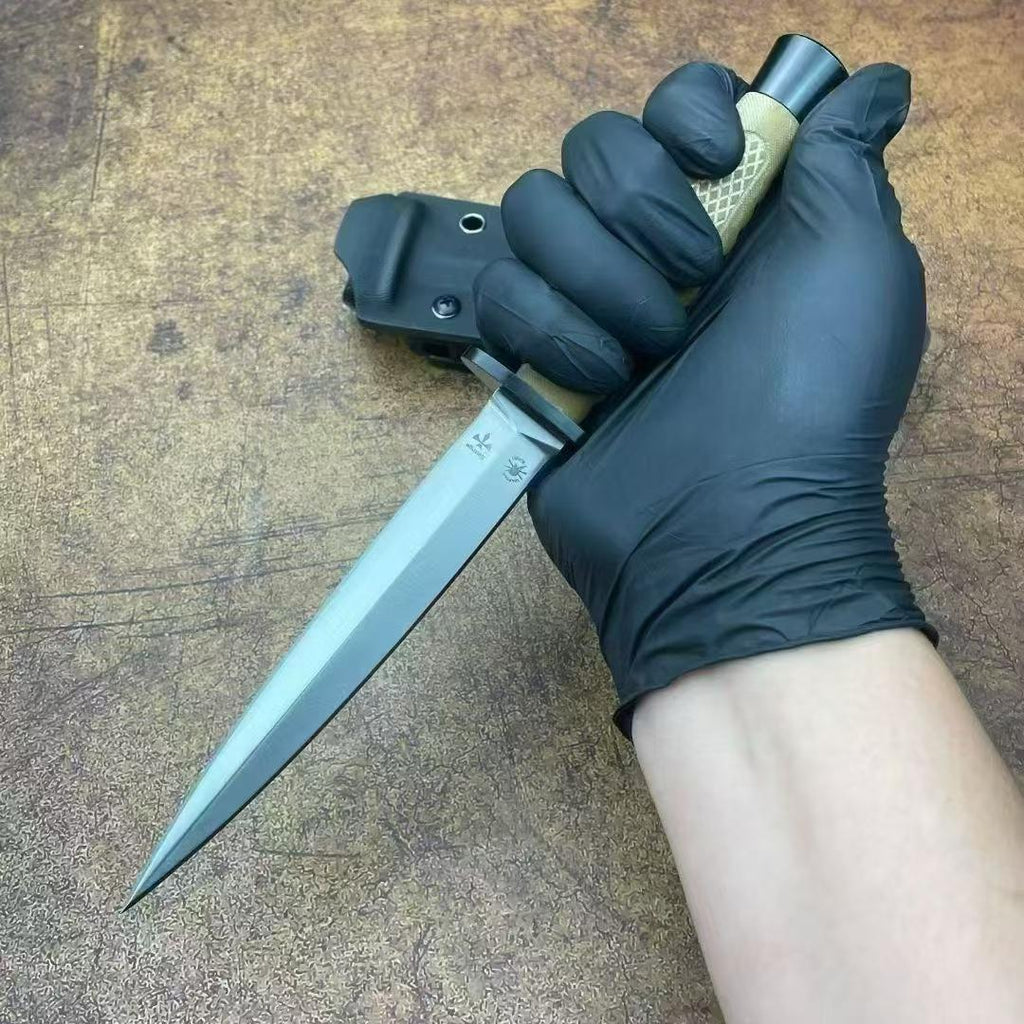 10'' New Double Edge  8Cr13MoV Steel Blade G10 Handle Tactics Survival Hunting Knife