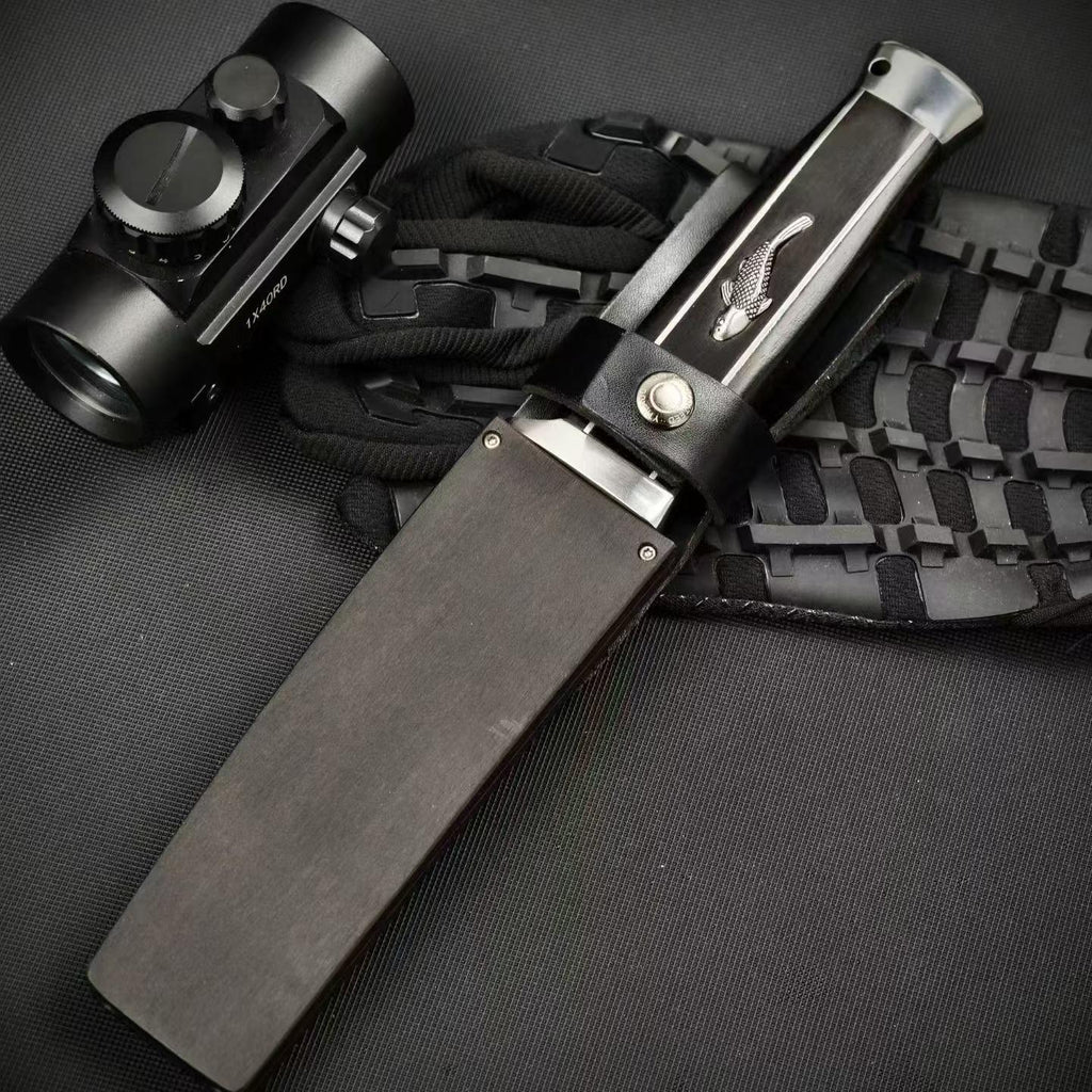 10'' New AUS-10 Steel Blade Ebony Handle Camping Outdoor Utility Tool Hunting Knife