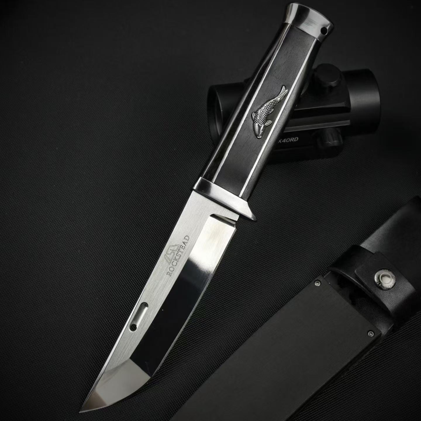 10'' New AUS-10 Steel Blade Ebony Handle Camping Outdoor Utility Tool Hunting Knife