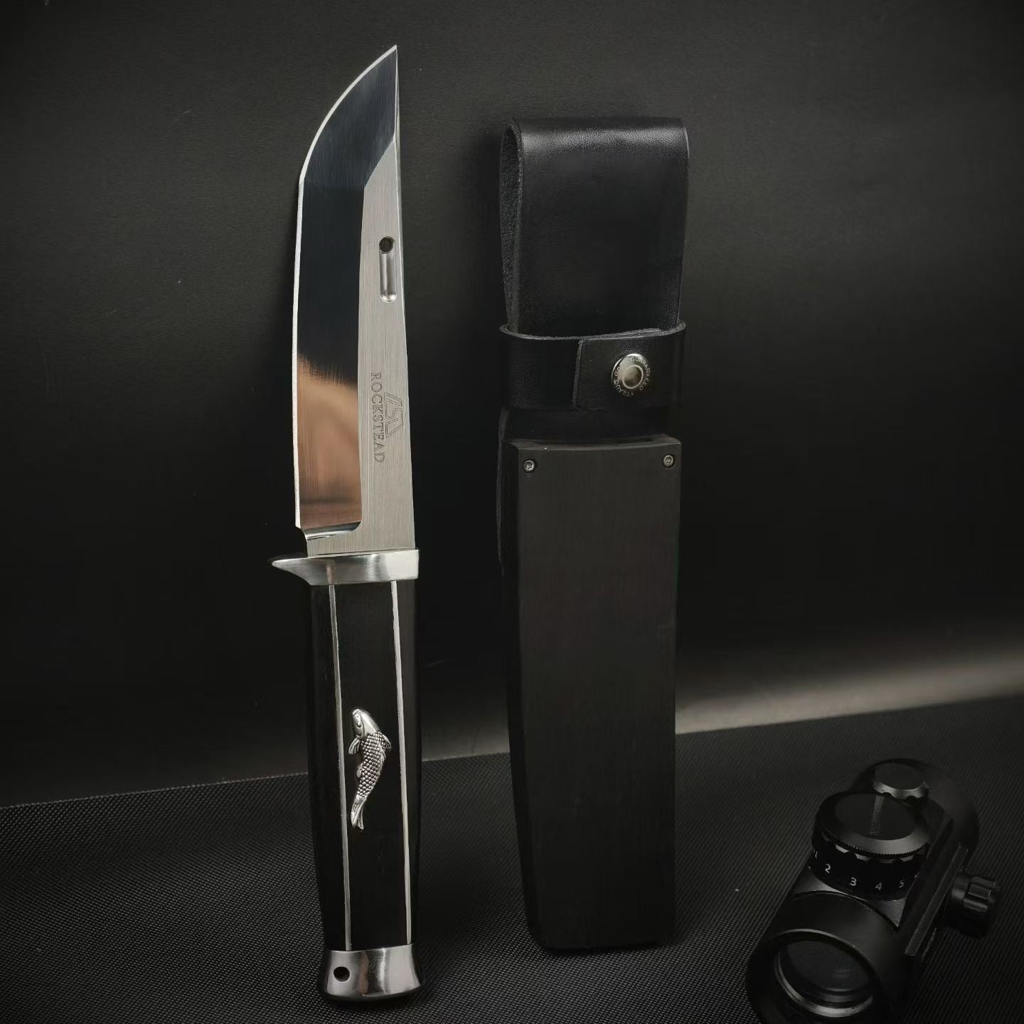 10'' New AUS-10 Steel Blade Ebony Handle Camping Outdoor Utility Tool Hunting Knife