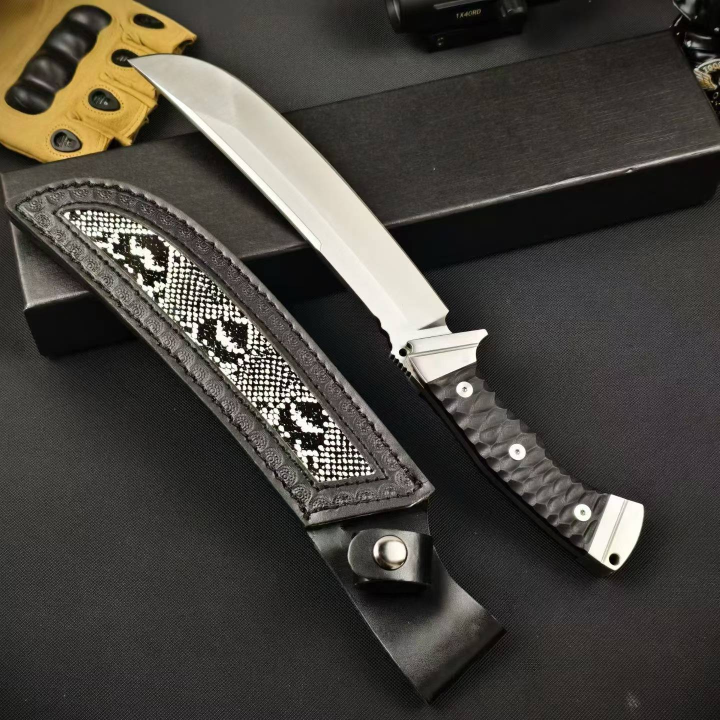 13'' New AUS-10 Steel Blade G10 Handle Camping Outdoor Utility Tactics Hunting Knife