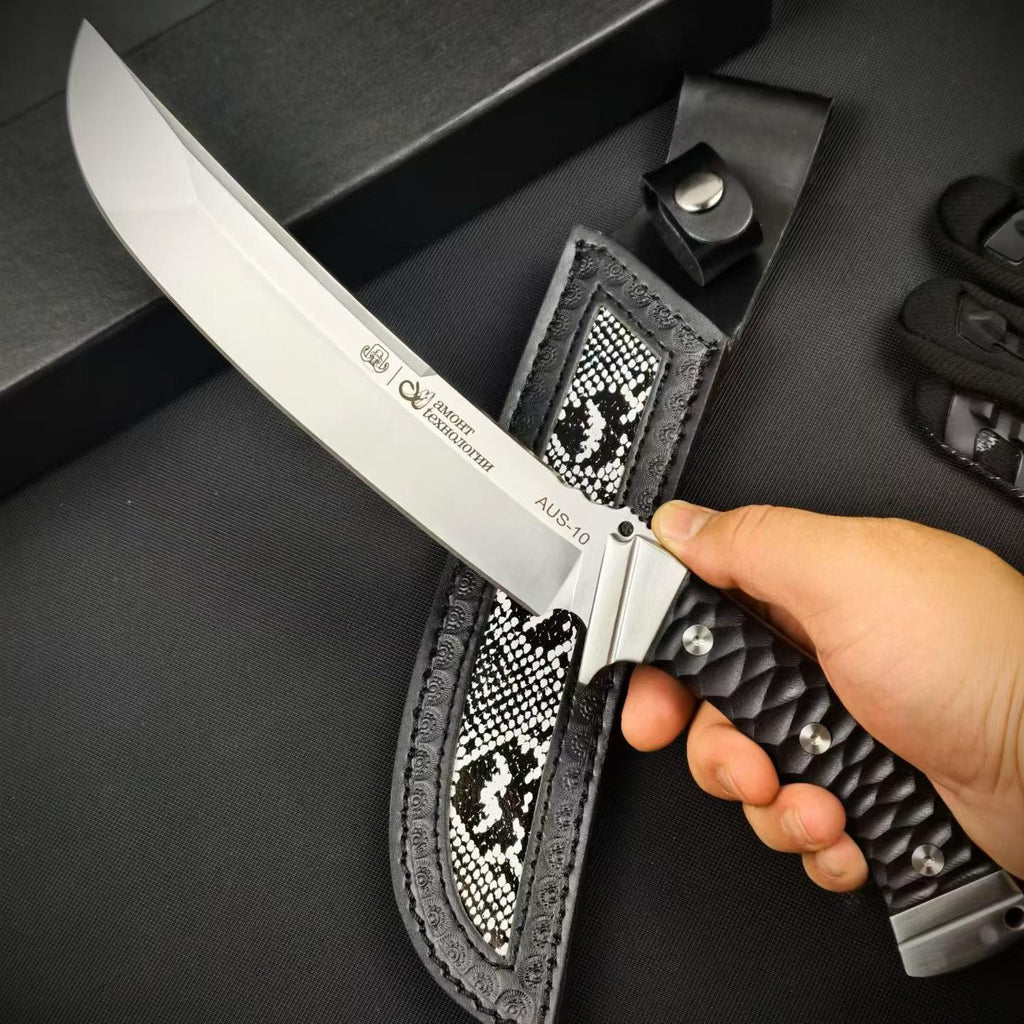 13'' New AUS-10 Steel Blade G10 Handle Camping Outdoor Utility Tactics Hunting Knife