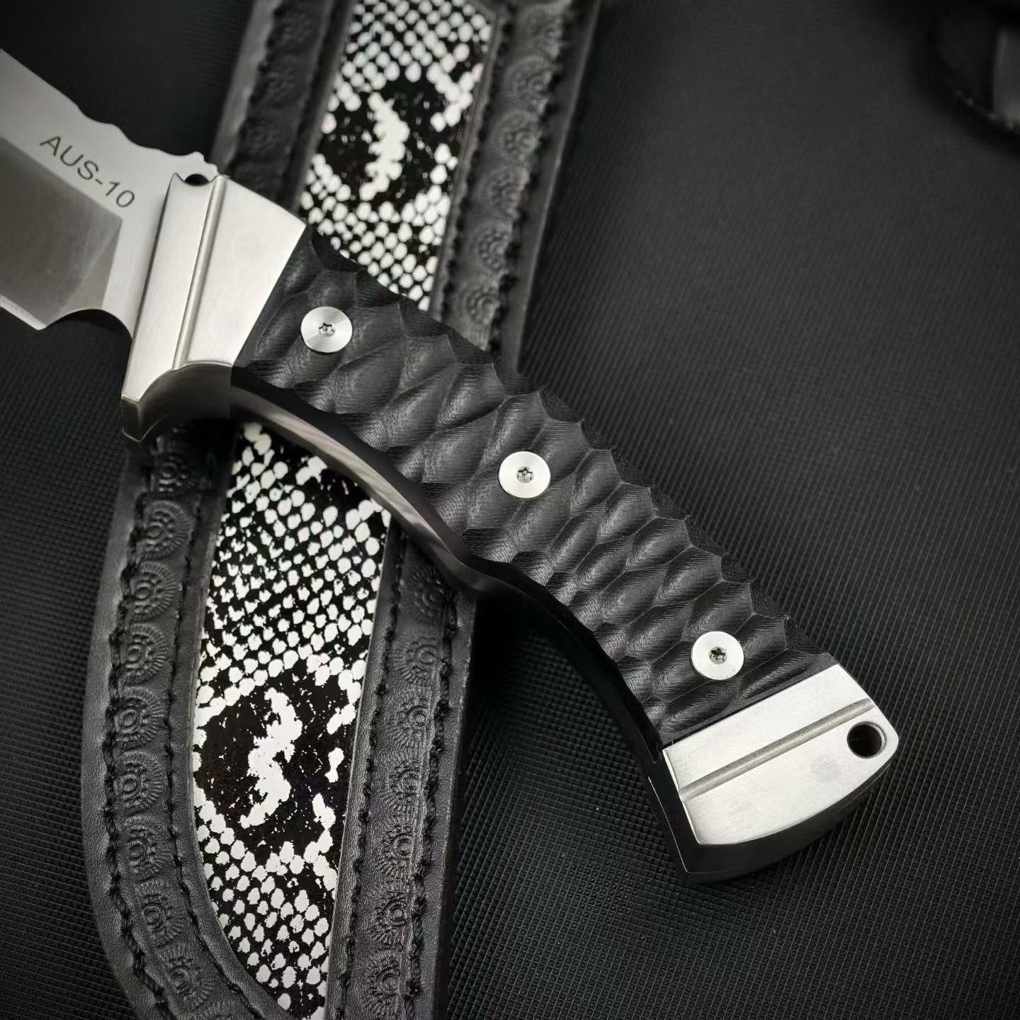 13'' New AUS-10 Steel Blade G10 Handle Camping Outdoor Utility Tactics Hunting Knife