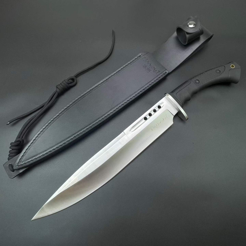 19'' New 7Cr13MoV High-Chrome Steel Blade TPR Handle Camping Outdoor Utility Tactics Hunting Knife UC3394