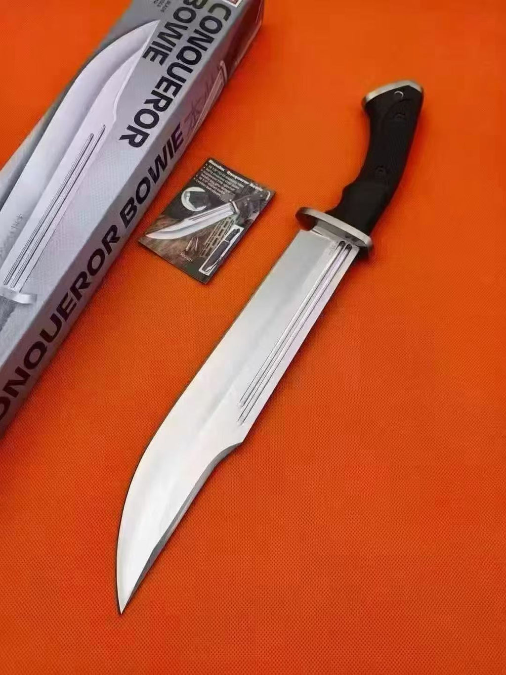 16'' New 7Cr13MoV High-Chrome Steel Blade TPR Handle Camping Outdoor Utility Tactics Hunting Knife UC3321