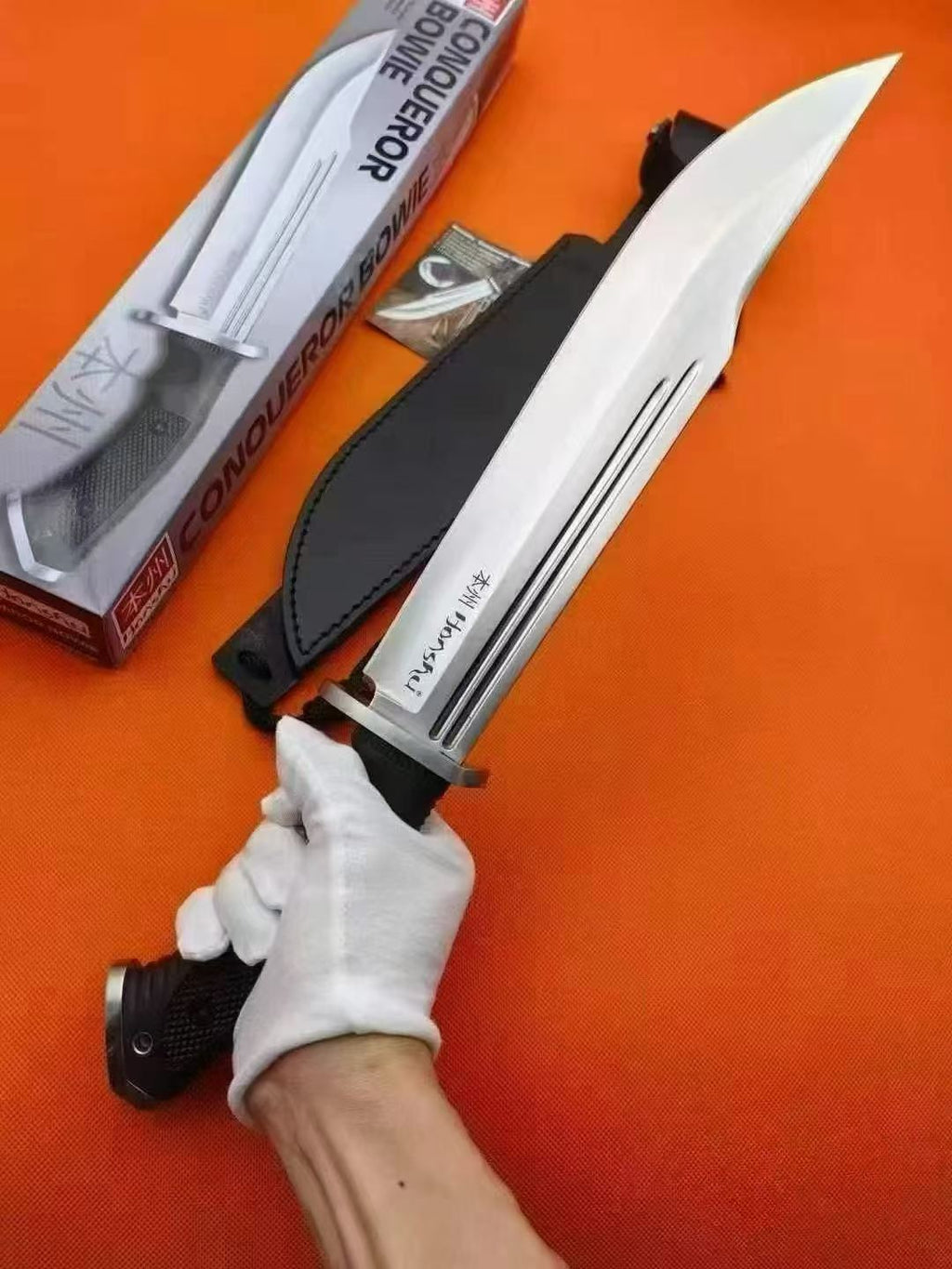 16'' New 7Cr13MoV High-Chrome Steel Blade TPR Handle Camping Outdoor Utility Tactics Hunting Knife UC3321