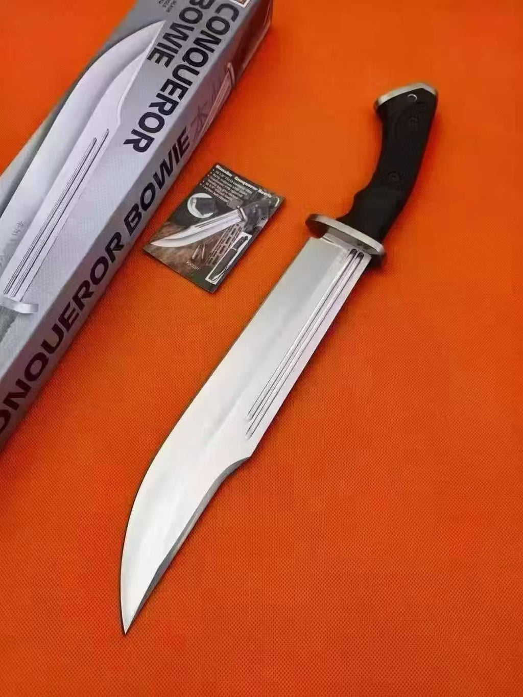 16'' New 7Cr13MoV High-Chrome Steel Blade TPR Handle Camping Outdoor Utility Tactics Hunting Knife UC3321