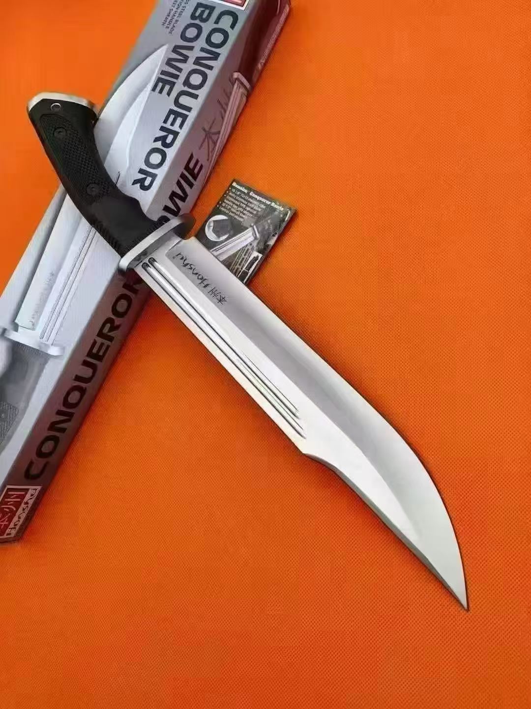 16'' New 7Cr13MoV High-Chrome Steel Blade TPR Handle Camping Outdoor Utility Tactics Hunting Knife UC3321