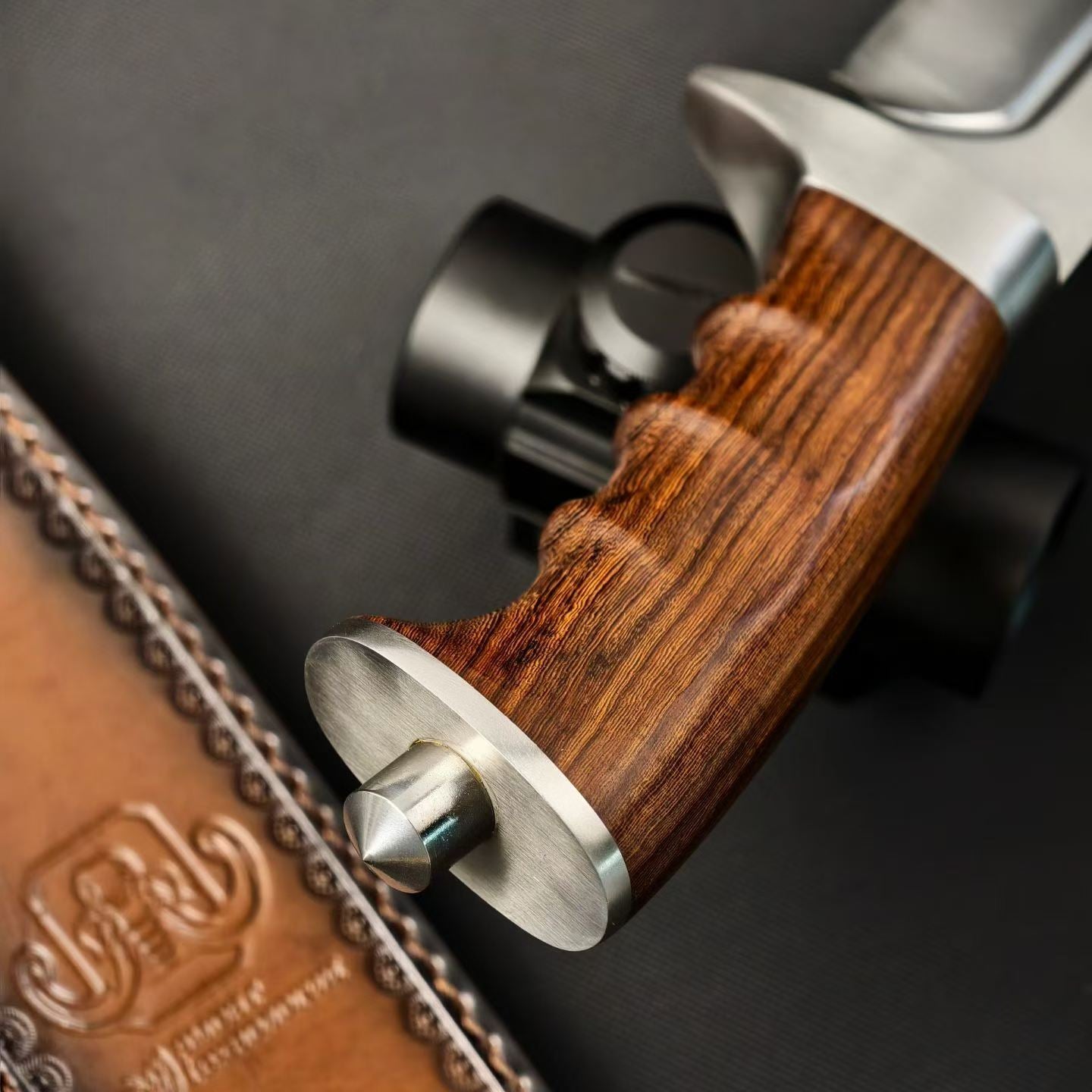 17'' New AUS-10 Steel Blade Wood Handle Camping Outdoor Utility Tactics Hunting Knife