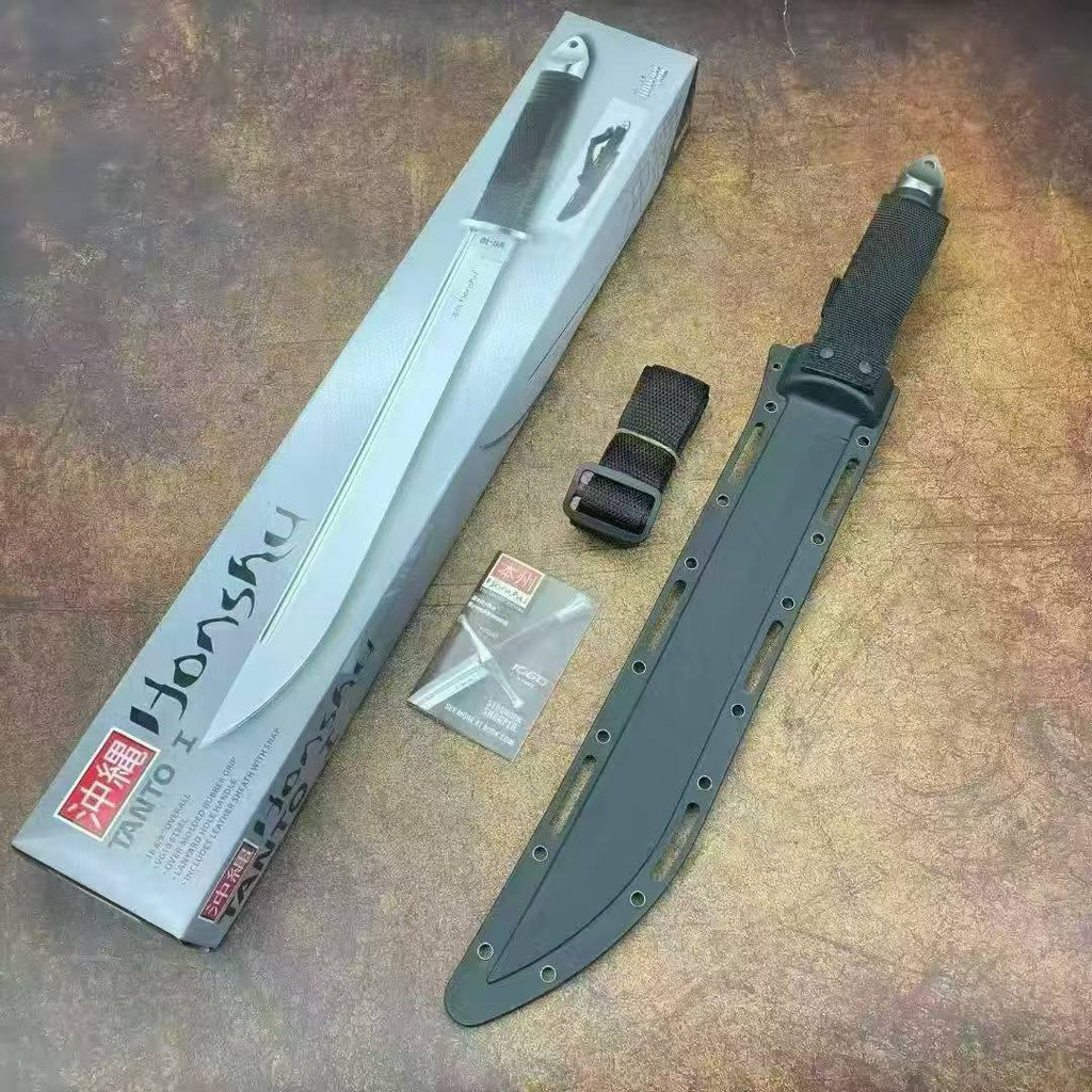 19'' New 7Cr13MoV High-Chrome Steel Blade Nylon Fiberglass Handle Camping Outdoor Utility Tactics Hunting Knife UC2629