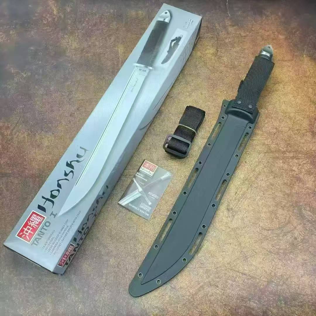19'' New 7Cr13MoV High-Chrome Steel Blade Nylon Fiberglass Handle Camping Outdoor Utility Tactics Hunting Knife UC2629