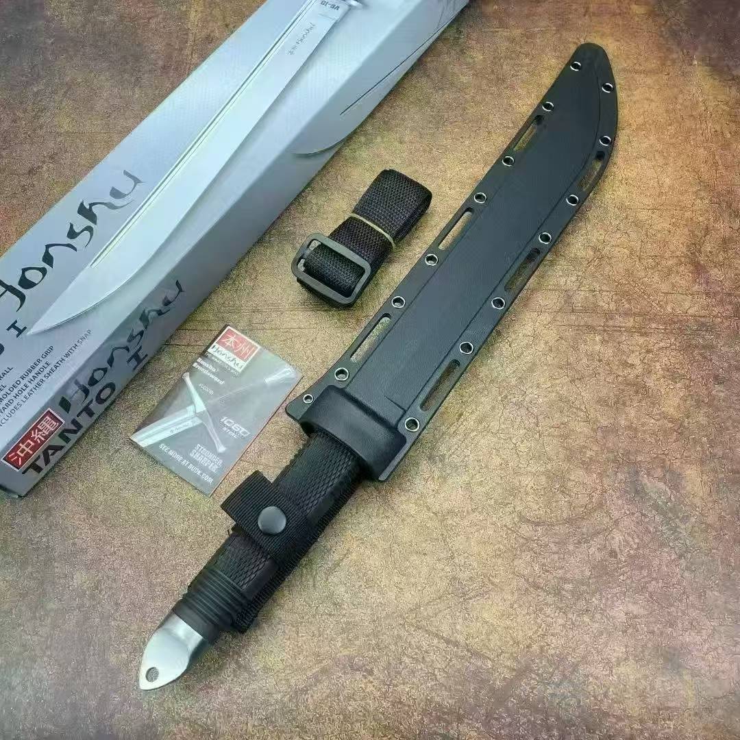 19'' New 7Cr13MoV High-Chrome Steel Blade Nylon Fiberglass Handle Camping Outdoor Utility Tactics Hunting Knife UC2629