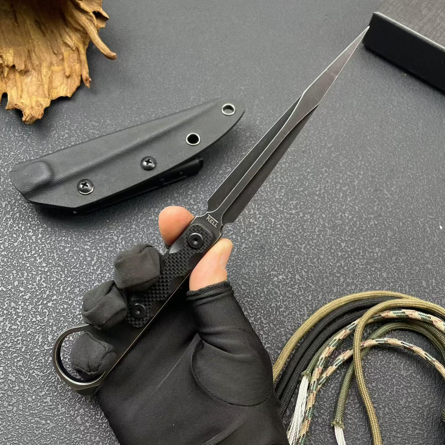 8'' New M390 Steel Blade G10  Handle Camping Outdoor Utility Tactics Hunting Knife