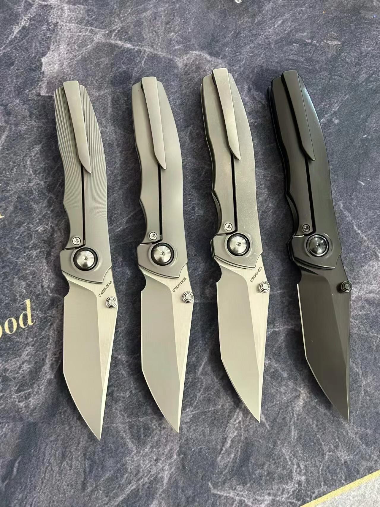 7.28" New Fast Opening 10Cr15CoMoV Steel Blade Full T4C Titanium Handle Pocket Camping Utility Folding Knife