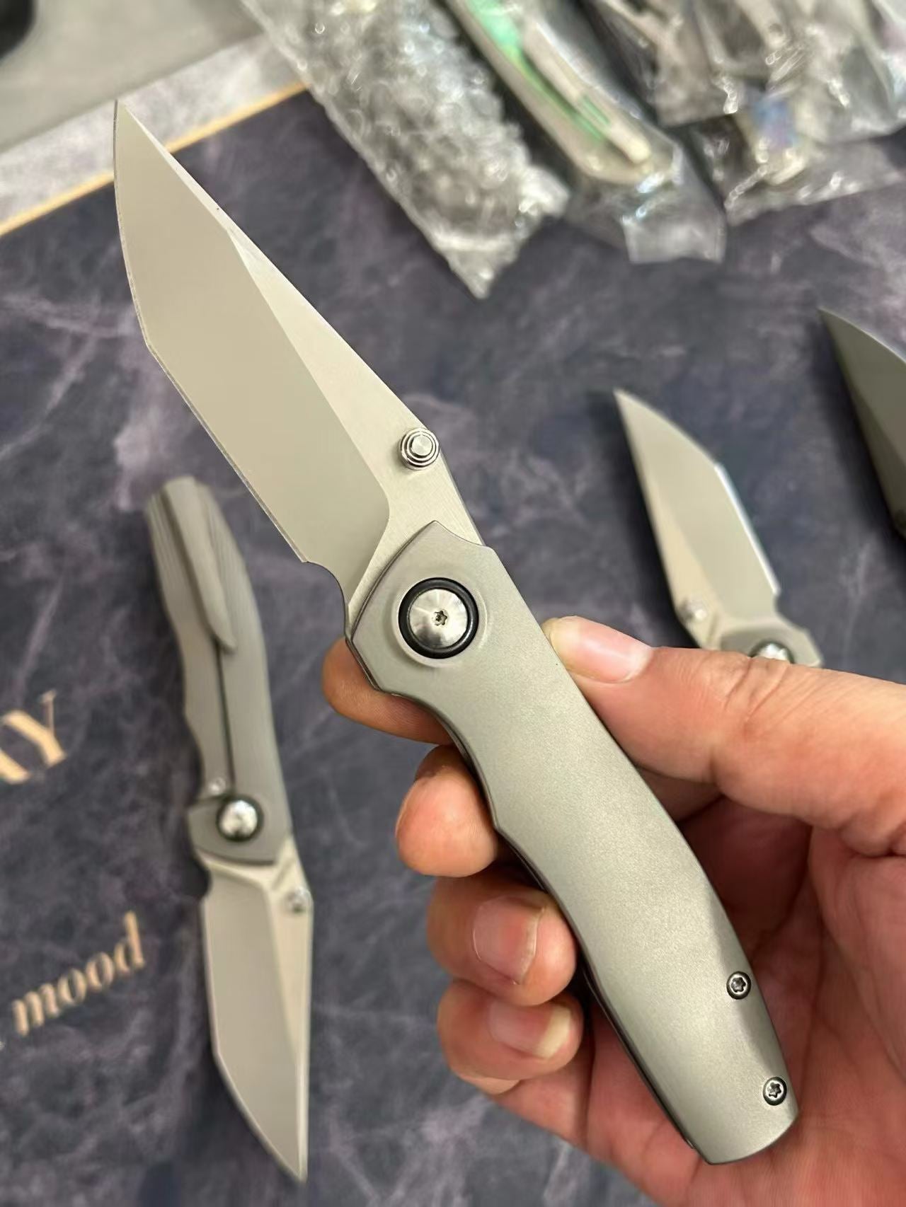 7.28" New Fast Opening 10Cr15CoMoV Steel Blade Full T4C Titanium Handle Pocket Camping Utility Folding Knife